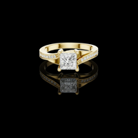 Princess Cut Lab Grown Diamond Twisted Pave Split Shank Engagement Ring