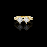 Princess Cut Two Stone Toi Et Moi Lab Grown Diamond Ring