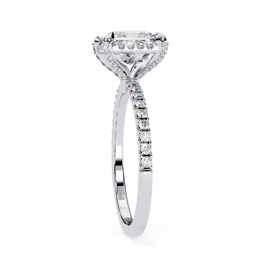 2.20 CT Princess-Cut Halo Moissanite Diamond Engagement Ring Luxury Sparkle Design by Ivevar Luxury