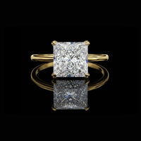 2.28 CT Fantastic Princess Cut Lab Grown Diamond Hidden Halo Engagement Ring for Classic Beauty