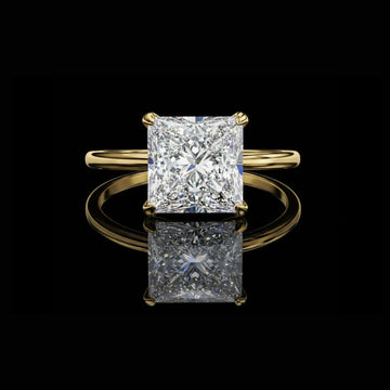 2.28 CT Fantastic Princess Cut Lab Grown Diamond Hidden Halo Engagement Ring for Classic Beauty