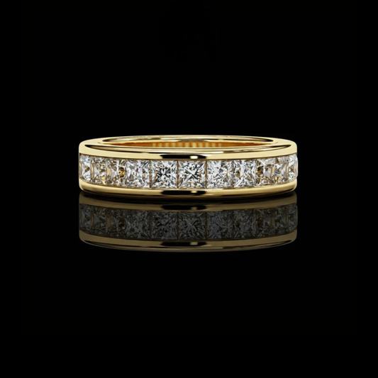 Princess Cut Channel Set Lab Grown Diamond  Eternity Wedding Band