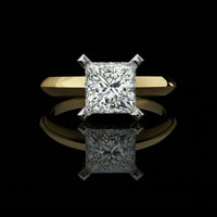 1.72 TCW Exquisite Lab Grown Princess Cut Diamond Ring Solitaire Designs For Special One