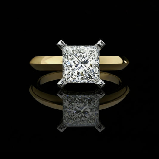 1.72 TCW Exquisite Lab Grown Princess Cut Diamond Ring Solitaire Designs For Special One