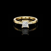 Princess Cut Moissanite Diamond Solitaire Ring