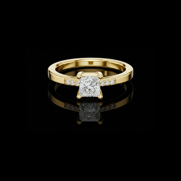 Princess Cut Moissanite Diamond Solitaire Ring