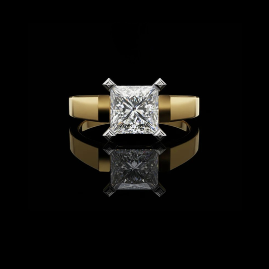 Elegant Princess Cut Lab Grown Diamond Solitaire Ring