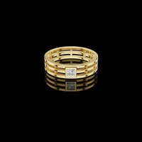0.15 TCW Contemporary Openwork Band Featuring a Bezel Set Princess Cut Lab Grown Diamond