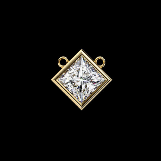 Kite Set Princess Cut Lab Diamond Pendant with Full Bezel Setting