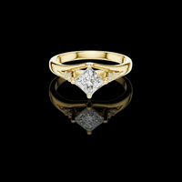 Princess Cut Moissanite Diamond Halo Engagement Ring