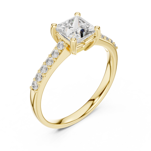 0.60 CT Sparkling Lab Grown Princess Cut Diamond Ring For Engagement Ring