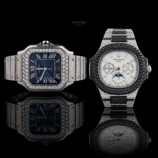 Premium Black Diamond-Style Luxury Watch And Royal Diamond Bezel Watch For Men's By Ivevar