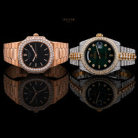 Royal Collection Two-Tone Luxury Wristwatch And Full Rose Gold Bezel Set Watch By Ivevar