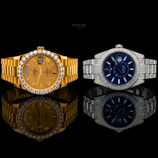 Royal Collection Gold And Silver Premium Wrist Watches Executive Bezel Stainless Steel Watches By Ivevar