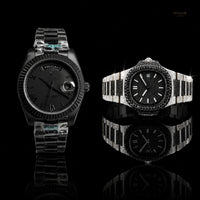 Black Diamond-Inspired Watch Duo – Premium Stainless Steel Statement Timepieces
