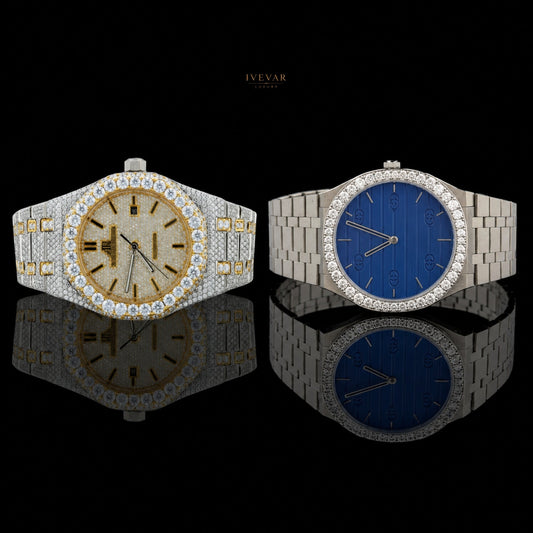 Gold And Silver Luxury Wristwatch Collection – Sparkling Diamond Bezel Design By Ivevar