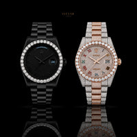 Prestige Black And Rose Gold Crystal Timepiece Luxury Watch Collection By Ivevar