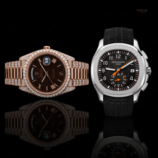 Elite Watch Collection – Rose Gold Luxury & Black Rubber Strap Chronograph Watches