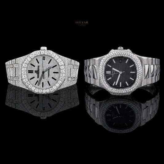 Fully Iced-Out Luxury Watch – Silver Diamond-Inspired Designer Style By Ivevar