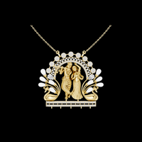 Dainty Traditional Deities Jewelry Pendant with Moissanite