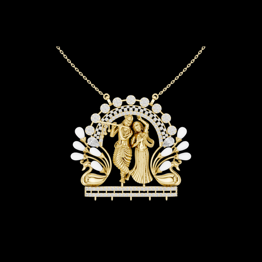 Dainty Traditional Deities Jewelry Pendant with Moissanite