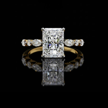 2.80 CT Radiant Cut Luxury Ring with Side Modern Elegance Moissanite Diamonds