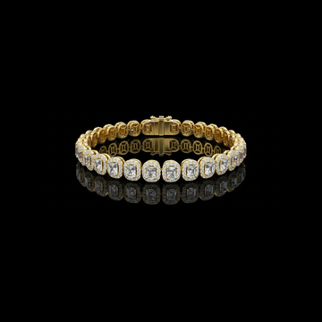7.04 TCW Luxury Radiant Cut Lab Grown Diamond Halo Bracelet with Articulated Link Design