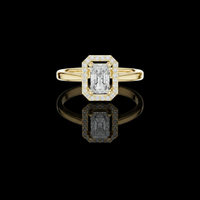 Radiant Cut Halo Lab Diamond Ring with Split Shank Band