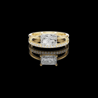 1.22 CT Luxurious Radiant Lab Grown Double Band Ring with Sparkling Pave Diamond Detailing