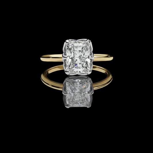 2.47 CT Elegant Radiant Cut Lab Grown Diamond Ring Luxury Engagement Rings for Her