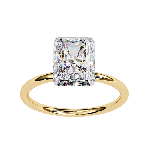 Radiant Cut Moissanite Diamond With Four Prong Solitaire Promise Ring