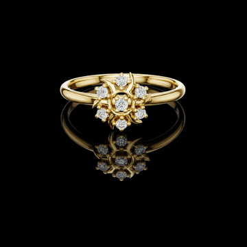 0.072 TCW Starburst Ring Adorned with Radiant Lab Grown Diamond A Dazzling Artistry
