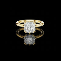 Radiant Cut Moissanite Diamond Solitaire Engagement Ring