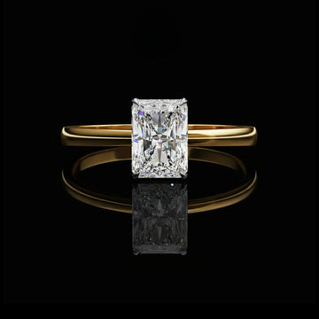 2.94 TCW Premium Radiant Cut Moissanite Diamond Engagement Ring with Sleek Gold Setting