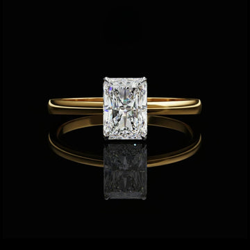 Radiant Cut Moissanite Diamond Engagement Solitaire Ring