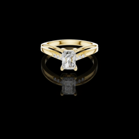 Radiant Cut Lab Grown Diamond Ring Split Shank Band