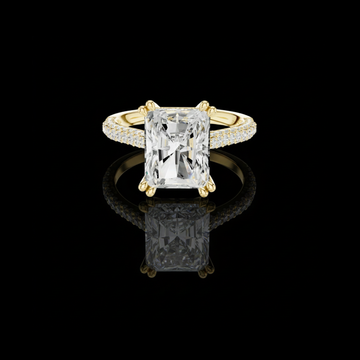 4.00 CT Luxury Radiant Cut Moissanite Diamond with Pave Side Stones Luxury Cathedral Setting Bridal Ring