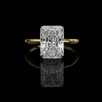 2.47 TCW Exceptional Radiant Cut Lab Grown Diamond Ring Set For Modern Brilliance