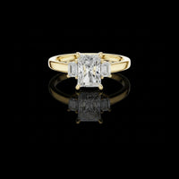 1.35 CT Dazzling Moissanite Radiant Cut Diamond Ring For Warm Echo