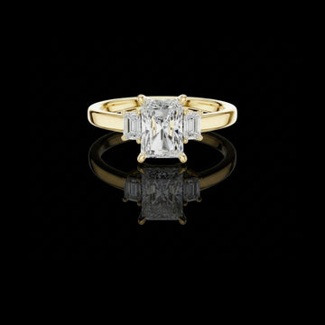 1.35 CT Dazzling Lab Grown Radiant Cut Diamond Ring For Warm Echo