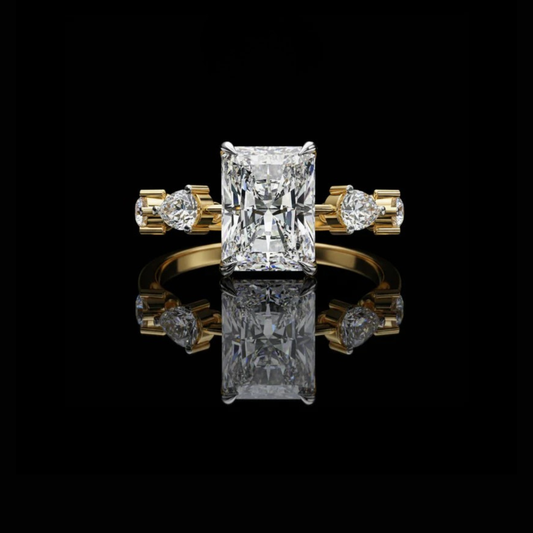2.80 CT Sparkling Vintage Radiant Cut Moissanite Diamond Ring A Masterpiece of Modern Brilliance