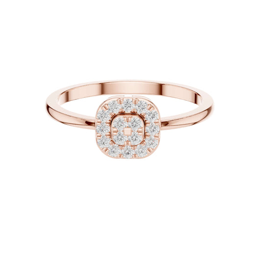 Round Lab Diamond With Halo Cluster Delicate Ring
