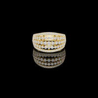 0.83 TCW Multi Layered Lab Grown Diamond Band with Brilliant Round Cut Diamond Ring