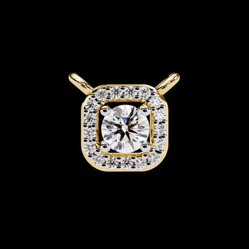 Square Rounded Silhouette Statement Charm Featuring Brilliant Cut Moissanite