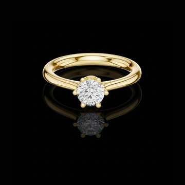 0.63 TCW Elegant Solitaire Lab Grown Diamond Ring Classic Round Cut Minimalist Engagement Ring For Her
