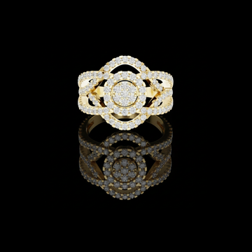 1.05 TCW Opulent Halo Moissanite Diamond Cluster Ring with Intricate Split Shank Design