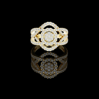 Halo Moissanite Diamond Cluster Ring With Split Shank Design