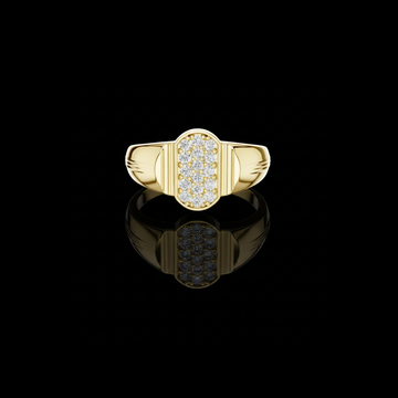 Round Lab Grown Diamond Rectangular Pave Cluster Ring