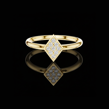 0.07 TCW Radiant Lab Grown Diamond Cluster Geometric Ring Dainty Rhombus Shape Fine Jewelry For Gift
