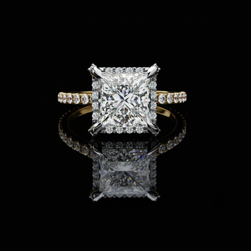 2.20 CT Princess-Cut Halo Moissanite Diamond Engagement Ring Luxury Sparkle Design by Ivevar Luxury